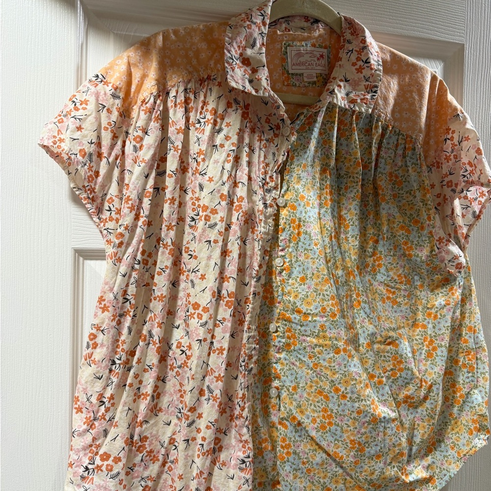 American Eagle Outfitters Floral Button-Up Shirt